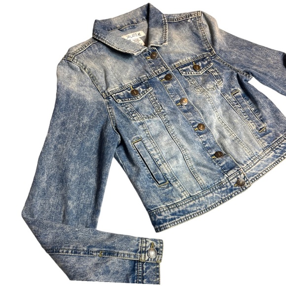 Vintage Y2K Jalate Jeans Acid Wash Denim Jean Button Jacket Size Large - Picture 6 of 13